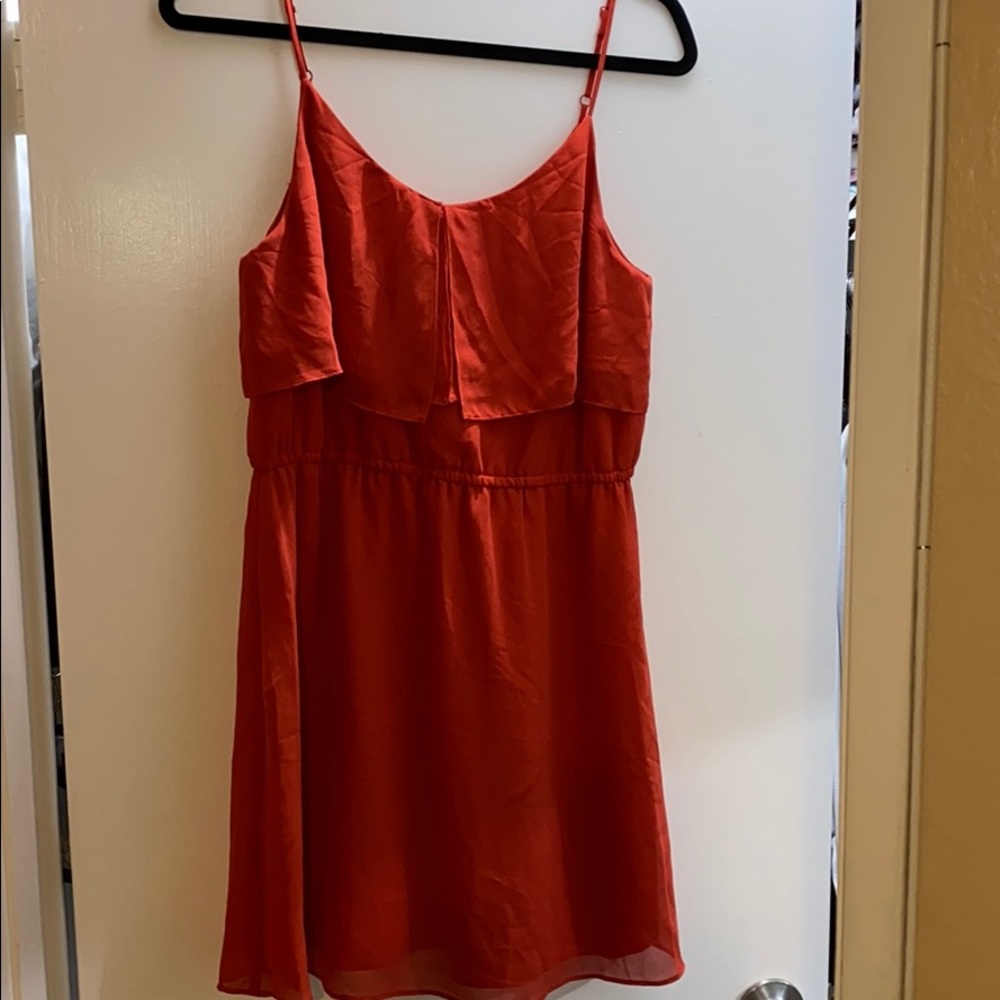 BCBG Gen Coral/Pink Spaghetti Strap Dress - M